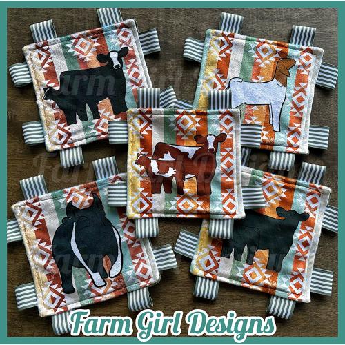 Livestock Aztec Handmade Tag Blankets | Baby Shower Gift