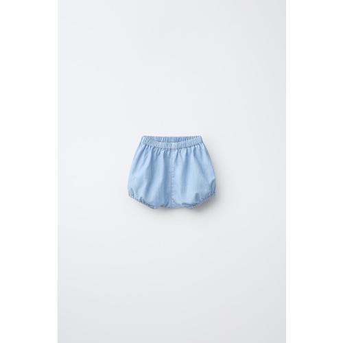 DENIM BLOOMERS - Mid-blue | ZARA United States