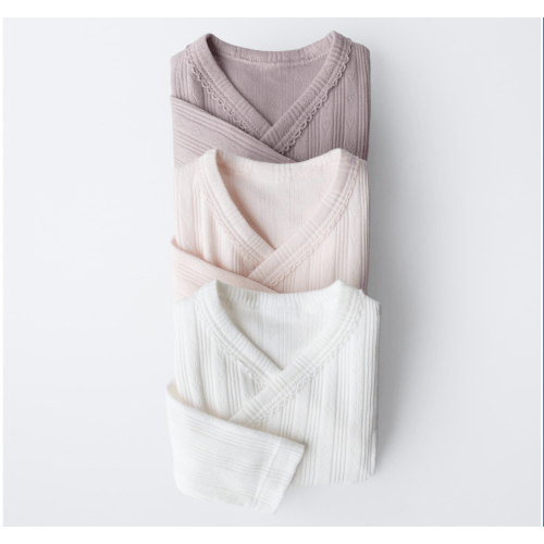 Three-Pack Long Sleeve Bodysuits - Pink
