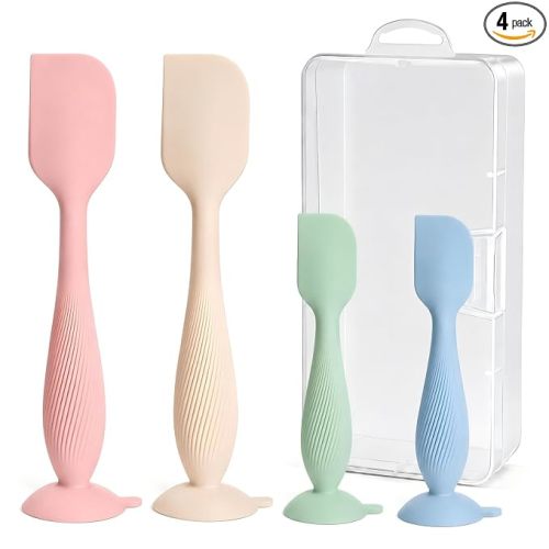 4-Pack Diaper Cream Spatula Set & Case, Ergonomic Baby Butt Paste Spatula