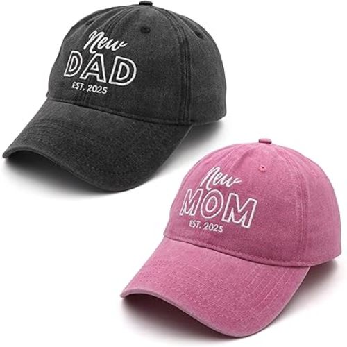 Mom and Dad Hats New Mom Gifts Embroidered Hats for Men Women Adjustable Baseball Cap New Parents Gifts for Couples