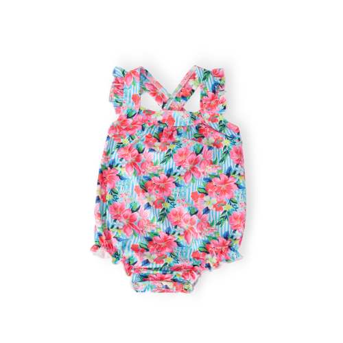 Petals in Paradise Ruffle Cross Back Romper, 0-3 month