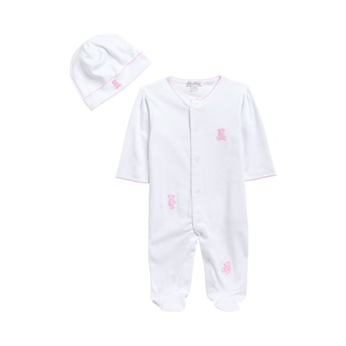 Embroidered Pima Cotton Footie & Hat Set, Newborn