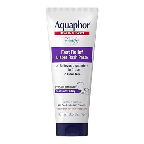 Aquaphor Baby Diaper Rash Paste - For Serious Diaper Rash and Flare-ups - 3.5 Oz. Tube