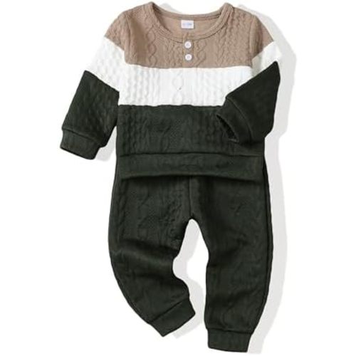 Renotemy Toddler Baby Boy Clothes Winter Infant Boy Outfits Sweatsuit Pants Set Little Boys Clothing 12 Month To 5T
