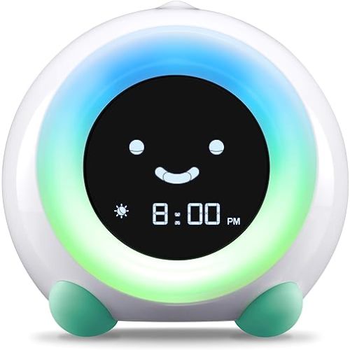 LittleHippo Mella: All-in-One Kids Trainer, Alarm Clock, Night Light & Sleep Sounds Machine. Encourage Sleep Training with Toddler Alarm Clock, Timer Night Light, Cute Kids Room Decor - Tropical Teal