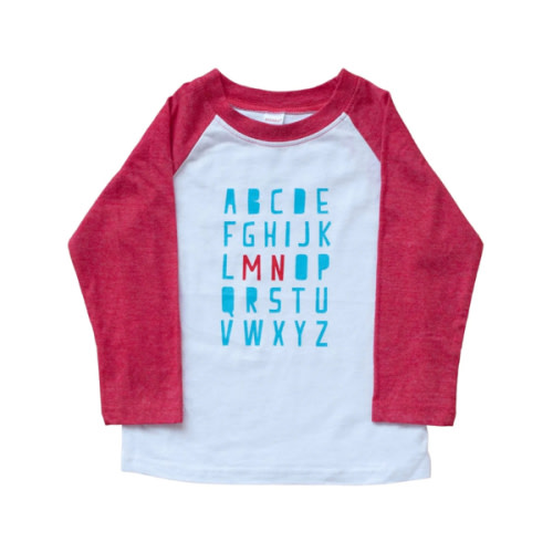 Minnesota Alphabet Raglan Tee