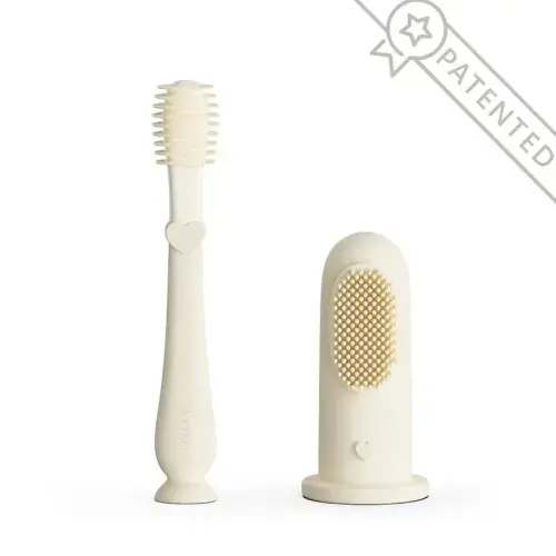 Moonkie Silicone Finger Toothbrush Set - Ivory