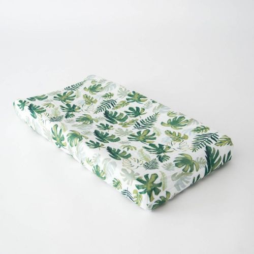 Little Unicorn Cotton Muslin Changing Pad Cover - Tropical Leaf