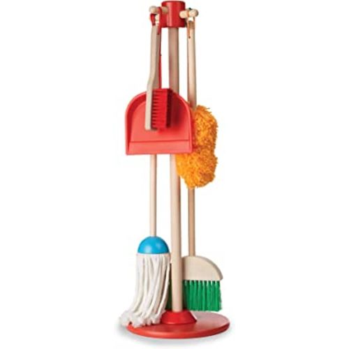 Melissa & Doug Let's Play House Dust! Sweep! Mop! 6 Piece Pretend Play Set - Toddler Toy Cleaning Set, Pretend Home Cleaning Play Set, Kids Broom And Mop Set For Ages 3+