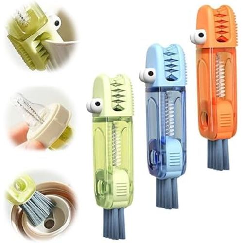 3 in 1 Cup Lid Cleaning Brush, 2024 Multifunctional Crevice Portable Cup Lid Cleaning Brush for Bottle Gap Tight Spaces Cup (A-3 PCS)