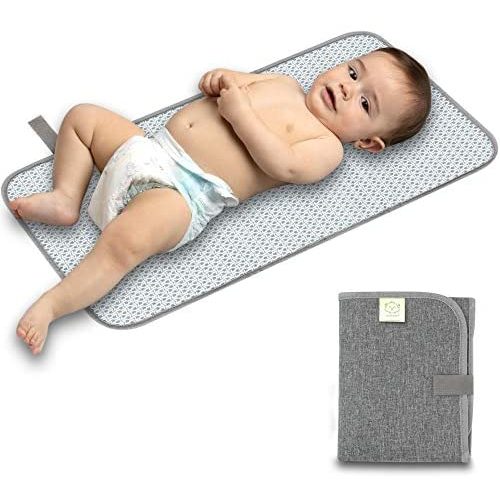 Portable Diaper Changing Pad - Waterproof Foldable Baby Changing Mat - Travel Diaper Change Mat - Lightweight & Compact Changing Pads for Baby - Baby Changer - Machine Washable (Classic Gray)