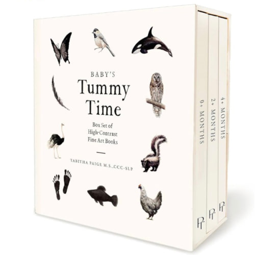 Baby's Tummy Time Book Box Set: A 3-Book Box Set of High-Contrast Art for Visual Stimulation at Tummy Time (Tabitha Paige Children's Book Series)