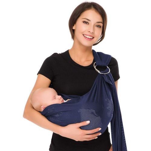 CUBY Water Baby Sling Carrier Lightweight Breathable Mesh Baby Ring Slings, Adjustable Quick-Drying Ring Sling Baby Carrier for Newborn Kids Toddlers Summer Swimming Pool Beach(Light Gray)