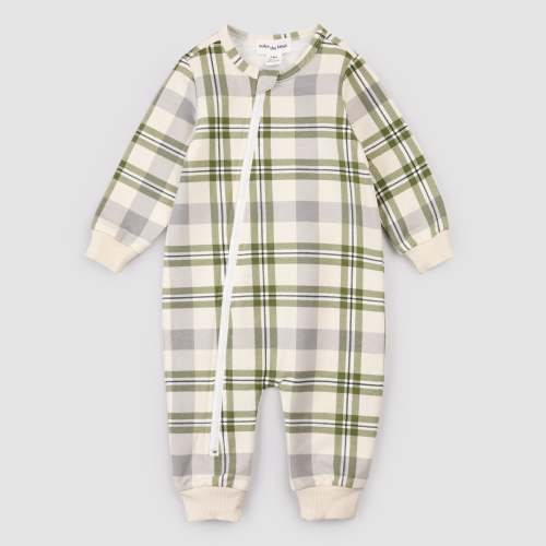 Winter Moss Plaid Playsuit, 9 M