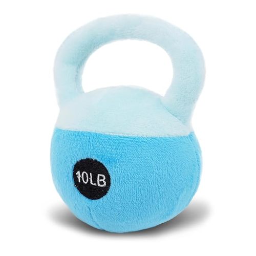 June Garden 5" My First Kettlebell Sensory Toy for Infants – Soft Baby Rattle Toy in Blue – Safe and Easy to Grip – Perfect Baby Shower Gift for Active Parents