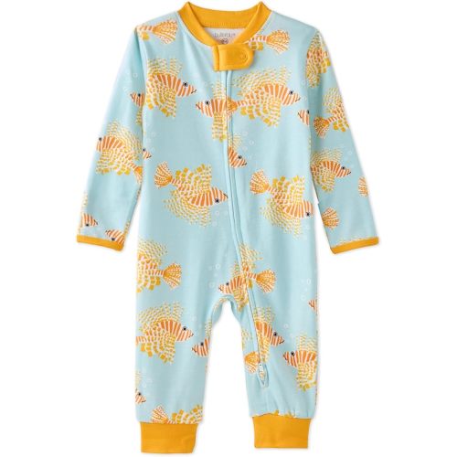 Butterblu Shadow Sleep & Play Baby Pajamas 100% Organic Cotton Two Way Zipper Sleeper Pajamas for Baby Boys & Girls