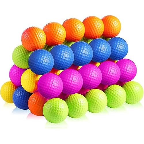 50 Pcs Foam Golf Practice Balls, Limited Flight Foam Practice Balls Stress Relief Sports Stress Ball Realistic Feel Elastic Soft Foam Golf Balls for Indoor or Outdoor Backyard, That Come in 5 Colors