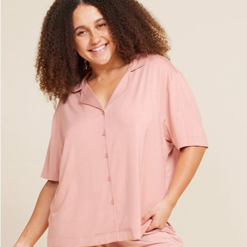 Short Sleeve Sleep Shirt Dusty Pink