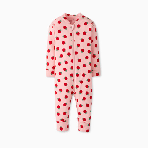 Hanna Andersson Baby 2-Way Zip Sleeper in HannaSoft - Mini Strawberry, Newborn