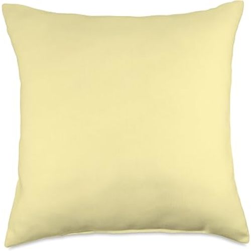 Simple Chic Solid Color Pastel Butter Yellow Throw Pillow