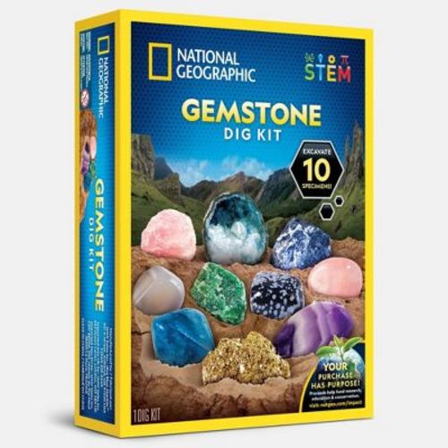 National Geographic Gemstone Dig Kit: Educational Science & Geology Activity for Grades 1-9 with Instruction Guide
