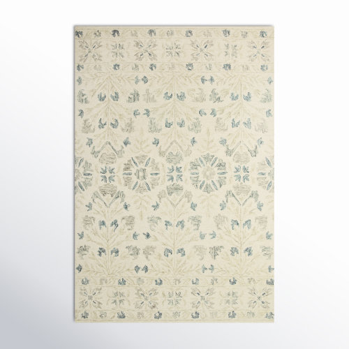 Mcclelland Floral Hand-Hooked Wool Ivory Area Rug