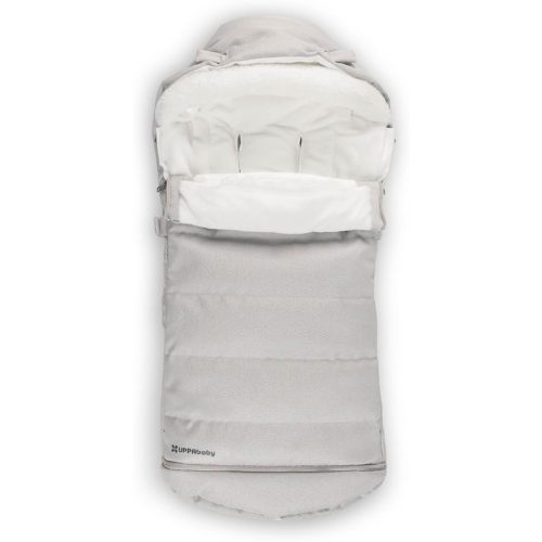 UPPAbaby CozyGanoosh 2-in-1 Seasonal Footmuff - Easily Attaches to UPPAbaby Strollers and RumbleSeat – Versatile, Ultra-Plush Zip-Out Liner for Cold Weather – Savannah (Pearl Gray Jacquard)