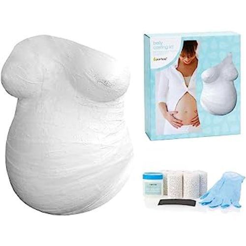 Pearhead Belly Casting Kit, Gender-Neutral Pregnancy Keepsake for Expecting Mothers, Baby Nursery Décor, Mother’s Day Keepsake, Pregnant Belly Imprint DIY Kit, White
