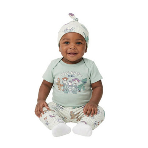 Baby Boys' Toy Story Short-Sleeve Bodysuit, Pants and Beanie, 3-Piece Set