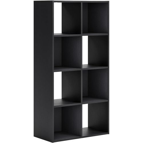 Signature Design by Ashley Langdrew Cube Storage Organizer, Eight‑Cube Matte Black Shelving for Closet Shelves and Storage Solutions, Engineered Wood, 23.74" x 47"