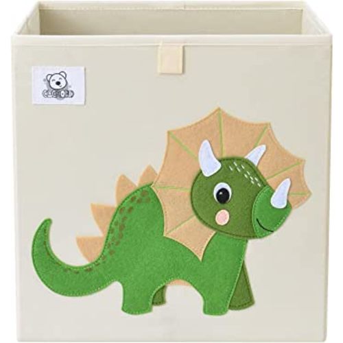 CLCROBD Foldable Animal Cube Storage Bins Fabric Toy Box/Chest/Organizer for Toddler/Kids Nursery, Playroom, 13 inch (Triceratops)