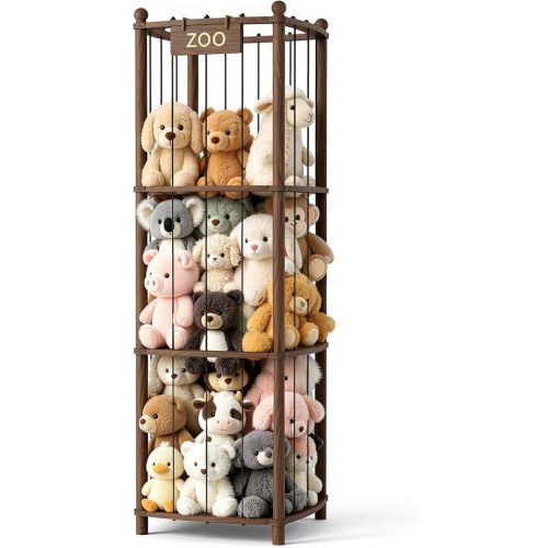 Stuffed Animal Storage & Organizer, Carbon Brown Toy Organizer