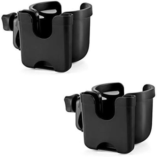 Accmor Stroller Cup Holder with Phone Holder, Bike Cup Holder, Walker Scooter Wheelchair Cup Holder Attachment, Universal Cup Holder for Uppababy Graco Strollers