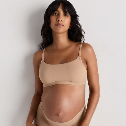 Second Skin Nursing Scoop Bralette (2-pack) in Sand
