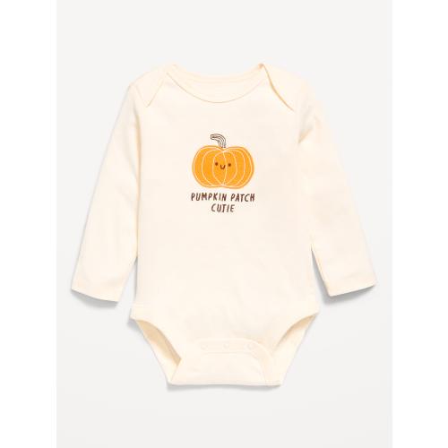 Printed Unisex Long-Sleeve Ribbed Bodysuit for Baby