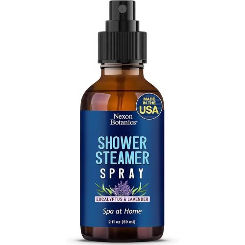 Eucalyptus & Lavender Shower Steamer Spray 2 fl oz - Aromatherapy Mist for Spa & Bathroom - Freshens Air, Enhances Mood, Instant Deodorizer - Nexon Botanics