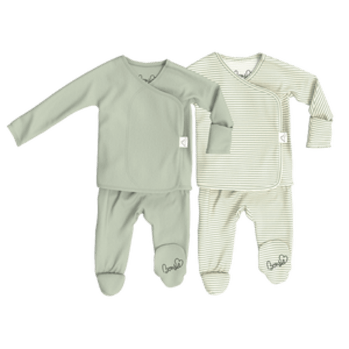 Baby Bundle Footie - Avocado + Mint Twist – Bonsie Skin to Skin Babywear
