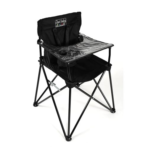 ciao! baby Portable High Chair for Travel, Fold Up High Chair with Tray, Black