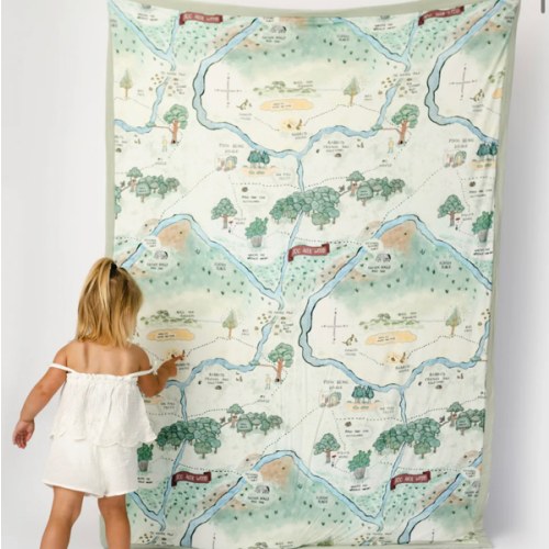 Hundred Acre Woods Large Quilted Bamboo Blanket – Little Crowns & Capes