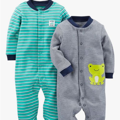 Simple Joys by Carter's baby-boys 2-way Zip Thermal Footed Sleep and Play, Pack of 2