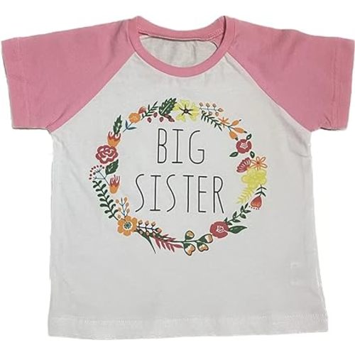 Big Sister Print Raglan Short Sleeve T-Shirt