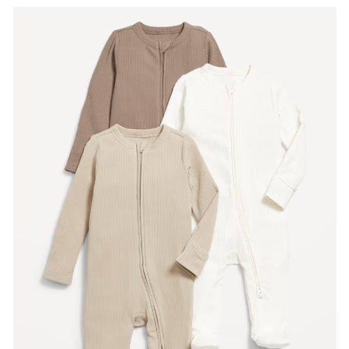 Unisex 2-Way-Zip Sleep & Play Footed One-Piece 3-Pack for Baby | Old Navy