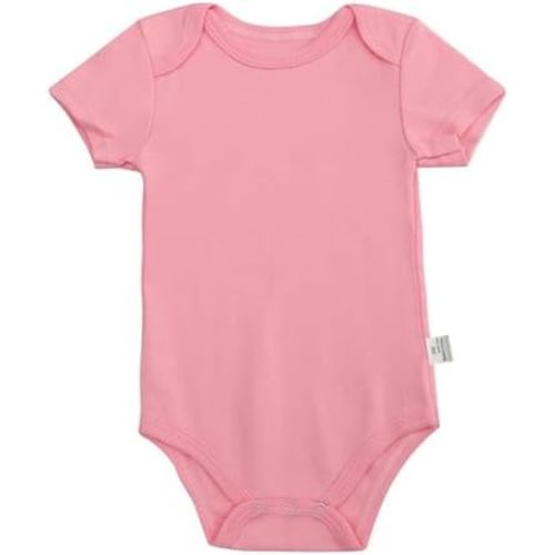 Betadog Newborn Infant Baby Girls Cotton Soft Bodysuits Newborn Short Sleeve Clothes Solid Color Rompers