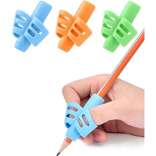 JuneLsy Pencil Grips for Kids Handwriting Pencil gripper Pencil Holder Posture Correction Training Writing AIDS for preschooler Kids toddler Children Special Needs (3 PCS)