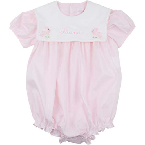 Pink Embroidered Bunny Bubble