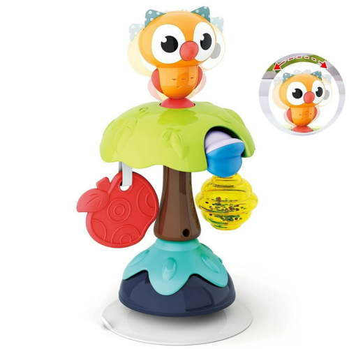 Baby Sensory High Chair Toy - Developmental Highchair Rattle with Suction Cup for 6 to 12 Months Old Infant & Toddler, Owl