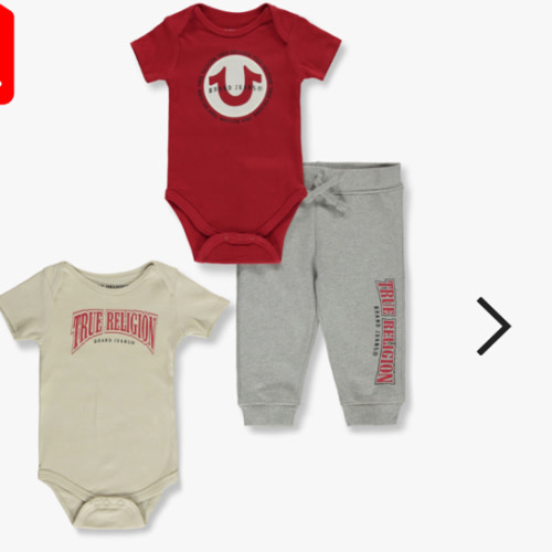 True Religion Baby Boys' 3-Piece Joggers Set Outfit