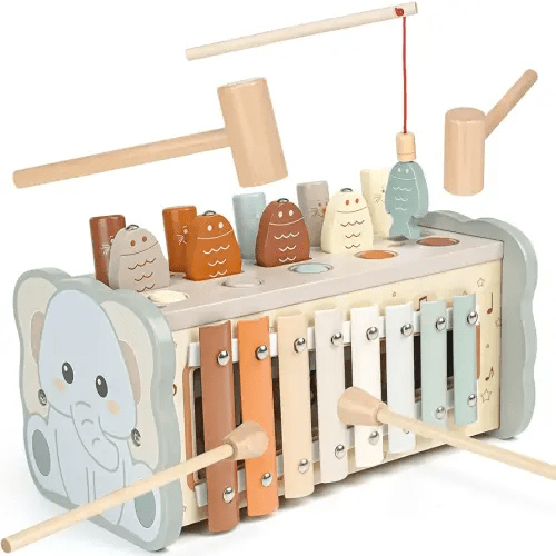 Joyreal Wooden Montessori Toys for 1 Year Old Hammering Pounding Toys