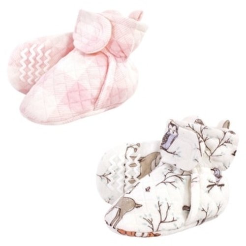 Hudson Baby Infant Girl Quilted Booties 2pk, Enchanted Forest